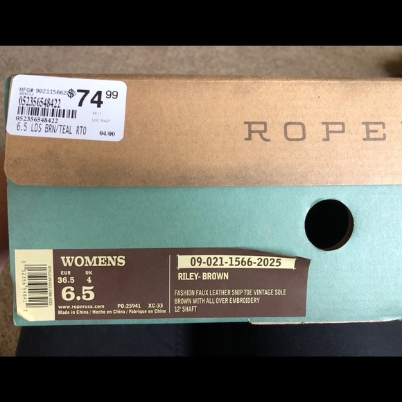 Roper Riley Brown Snip Toe Boots - Picture 8 of 8